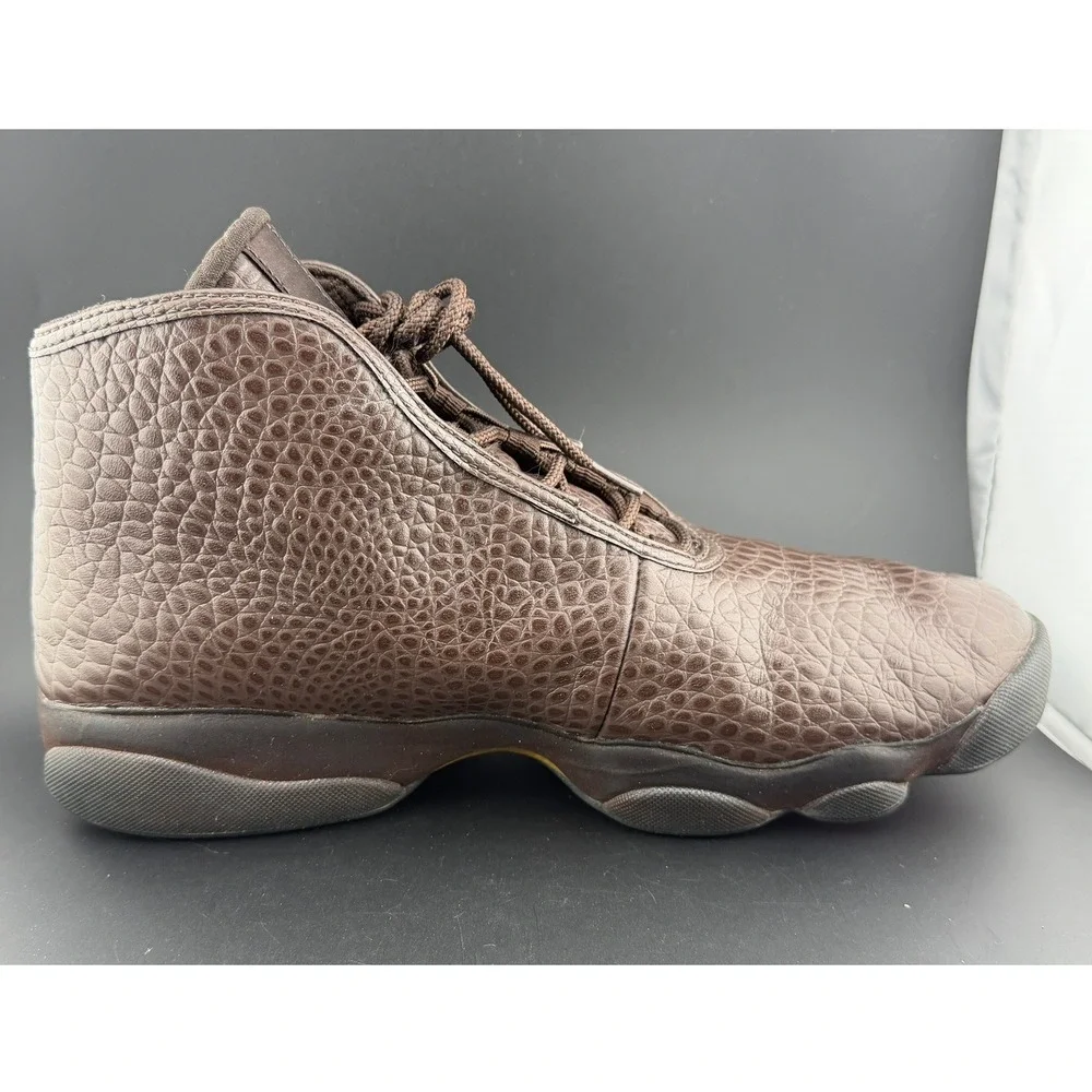 Air Jordan Horizon Premium Brown Croc-Leather Sneakers, 822333-205, Mens 10.5